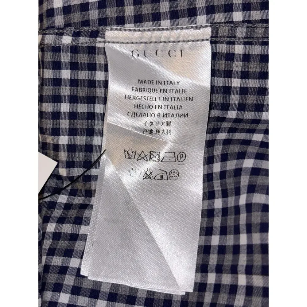 Gucci Authentic 2015 Frida Giannini Plaid Long Sleeves Button-Up Shirt 15/38